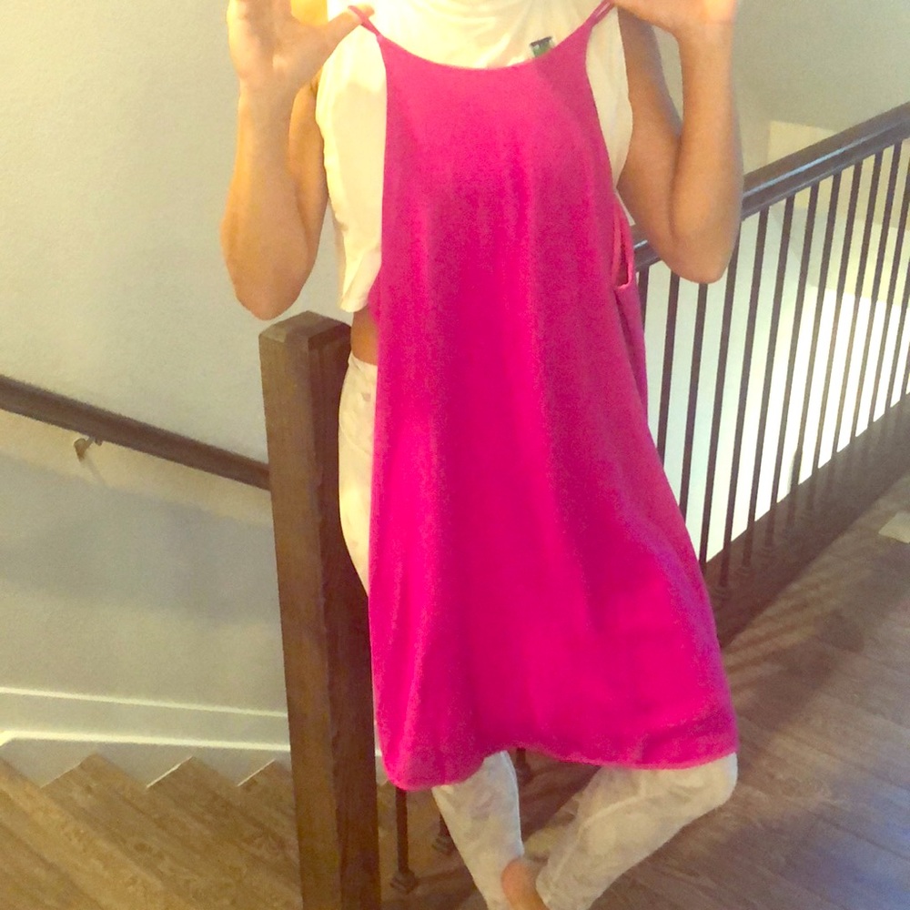 Hot pink chiffon dress